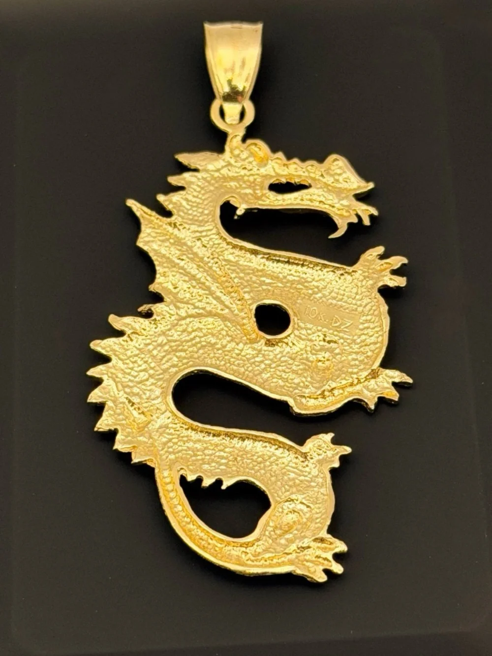 10k Solid Yellow Gold Serpent Chinese Zodiac Winged Fire Dragon Charm Pendant